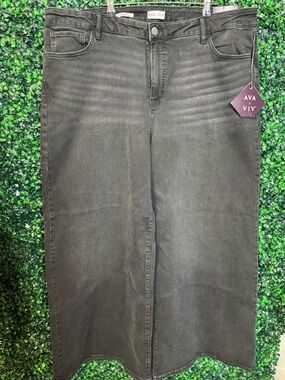 Ava & Viv Black Wide-Leg Flare Jeans